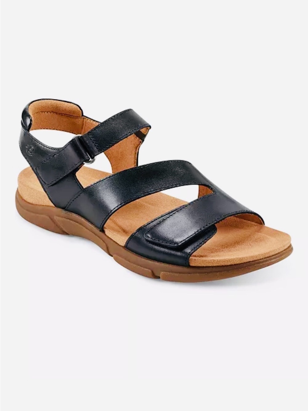 Easy Spirit Black Strappy Comfort Leather Sandal Open Toe size 9W - Picture 7 of 11